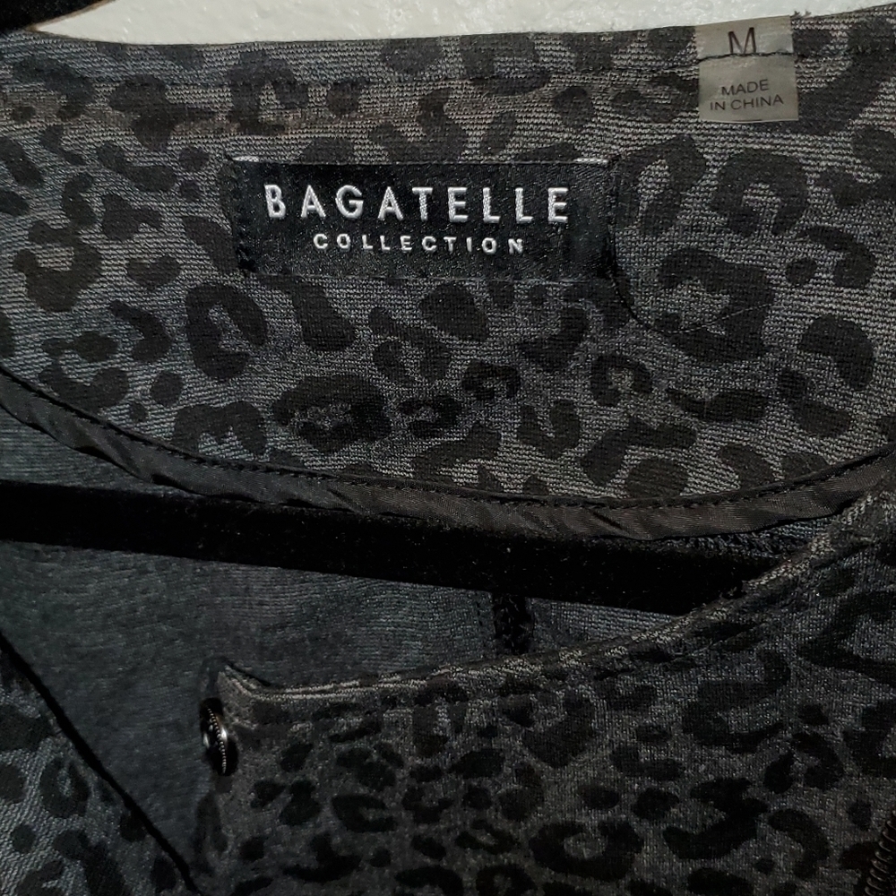 Bagatelle Leopard Print Knit Moto Biker Jacket Size M - Picture 3 of 8